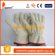Pig Grain Leather Lining Safety Working Driver Glove Dld412